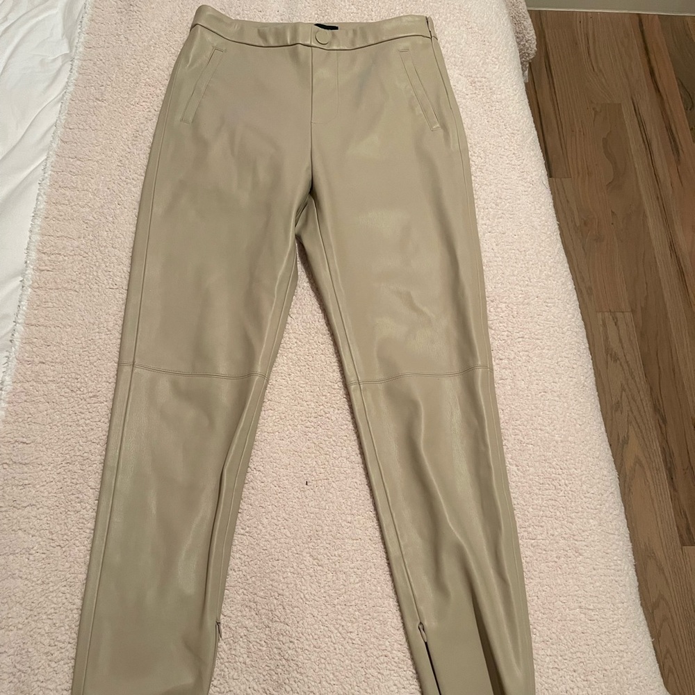 Zara nude leather pants